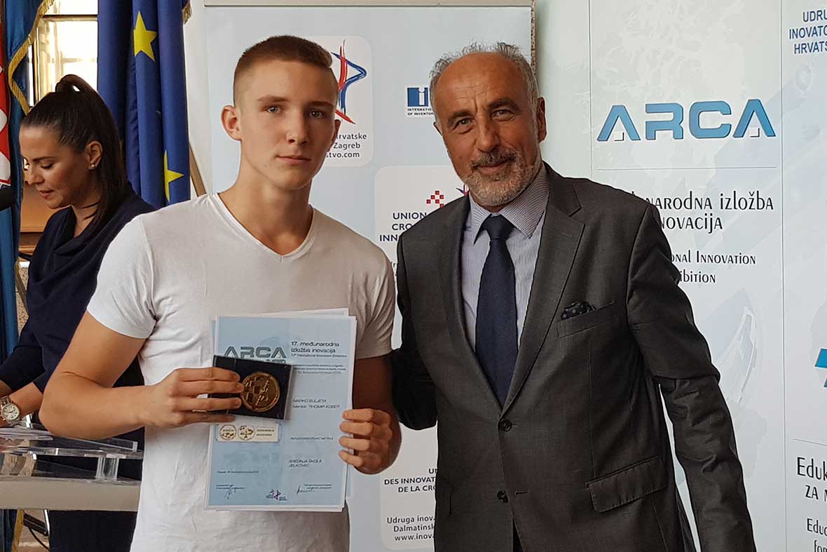 اعطاء مدال طلا به مخترع جوان از کشور کرواسی توسط ریاست اتحادیه مخترعان کشور کرواسی